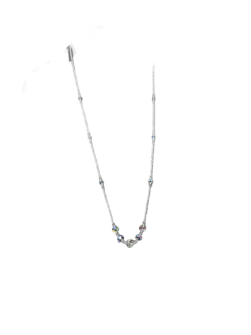 Michelle Marie Boutique Necklace Aurora Borealis Crystals 15” Vintage